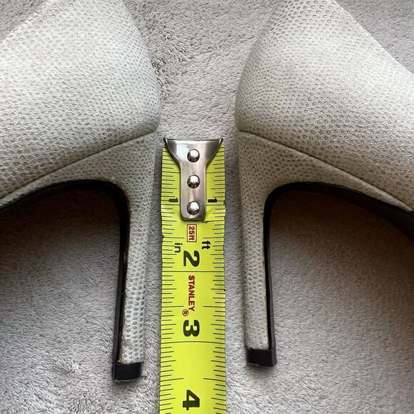 Stuart Weitzman Nude Goosebump Leather Heel Pump Women 5 M Textured Neutral - Picture 11 of 16